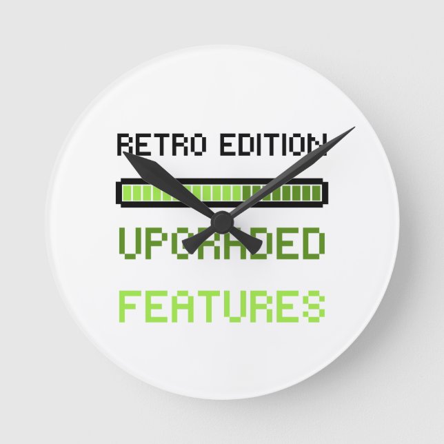 Reloj Redondo Mediano Retro Edition Upgraded Features Pixel Art Gaming  (Anverso)