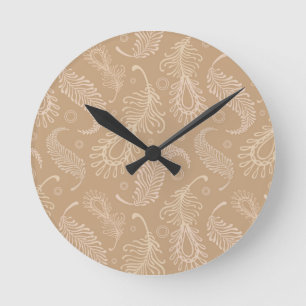 Reloj Redondo Mediano Retro-feater-pale-pattern