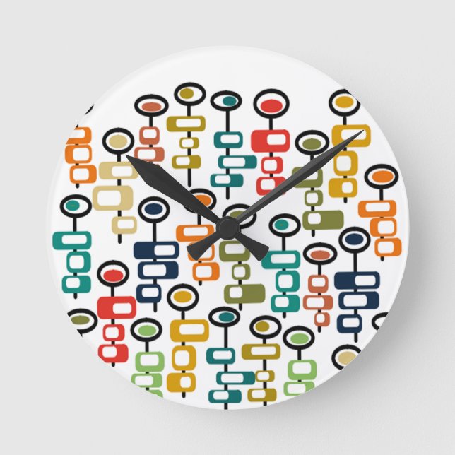 Reloj Redondo Mediano Retro Flower Garden (Anverso)