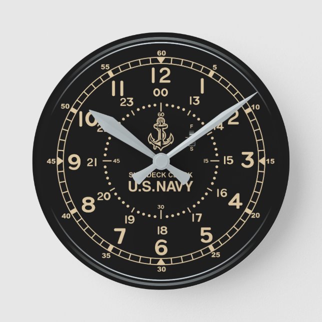 Reloj Redondo Mediano Retro U.S. NAVY Clock imitation (Anverso)