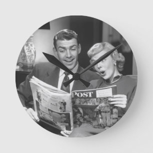 Reloj Redondo Mediano Revista de lectura de parejas