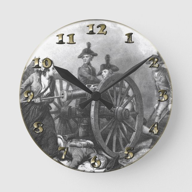 Reloj Redondo Mediano Revolutionary War Cannon - Molly Pitcher (Anverso)
