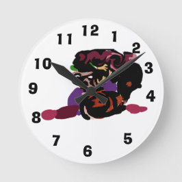 Reloj Redondo Mediano rey Charles spaniel y rosas dulce 