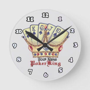 Reloj Redondo Mediano Rey del Poker