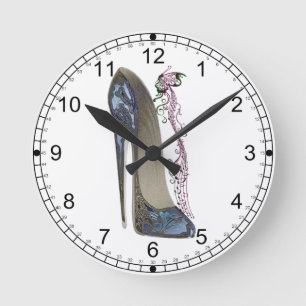 Reloj Redondo Mediano Rhapsody in Blue Stiletto Shoe Art