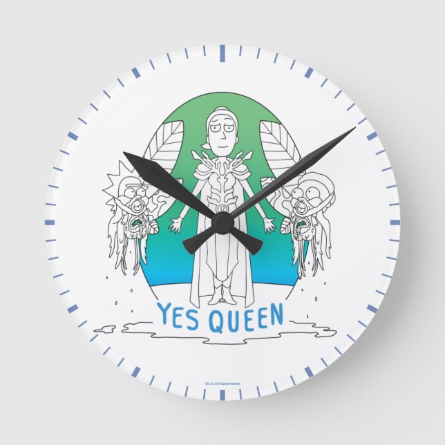 Reloj Redondo Mediano RICK AND MORTY™ | Yes Queen (Anverso)