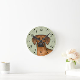 Reloj Redondo Mediano Ridgeback Rhodesian Brown Cabeza de Perro Africano
