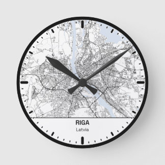 Reloj Redondo Mediano Riga Clock City Line Art