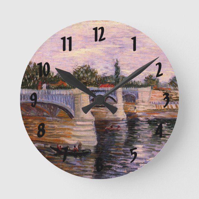 Reloj Redondo Mediano Río Van Gogh Seine con Pont del Grande Jette (Anverso)