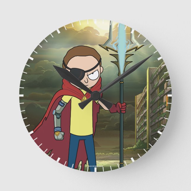 Reloj Redondo Mediano RIQUEZA Y MORTY™| Mortalidad malvada (Anverso)