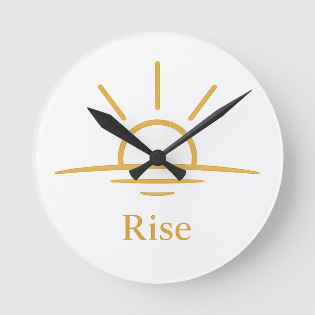 Reloj Redondo Mediano Rise — Minimalist Sunrise (Anverso)