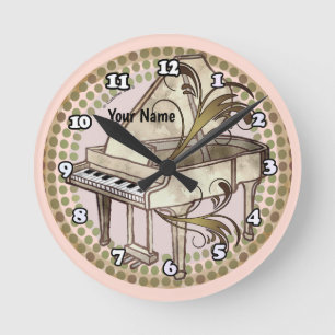 Reloj Redondo Mediano Ritmo de Piano