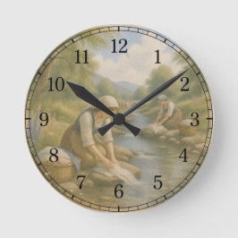Reloj Redondo Mediano Riverside Washing Wall Clock — Cultural Landscape