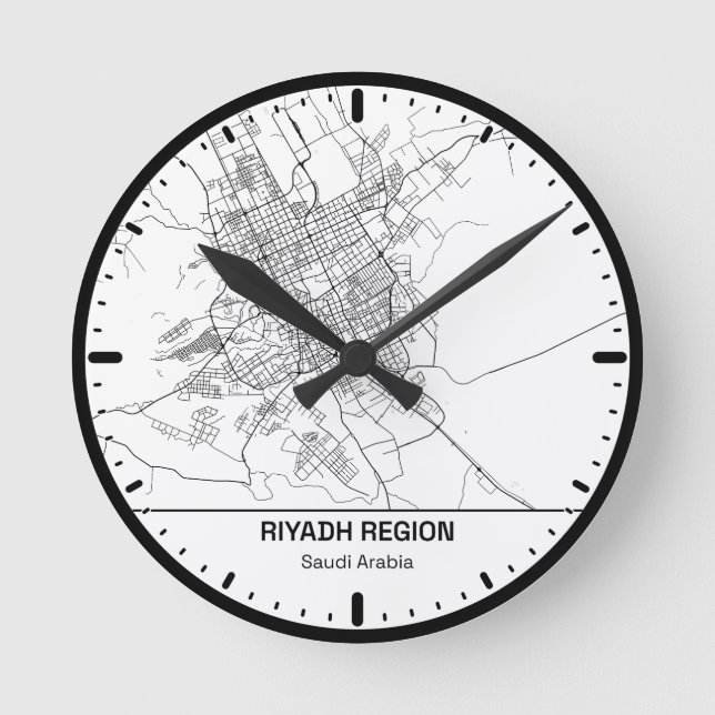 Reloj Redondo Mediano Riyadh Clock City Line Art (Anverso)