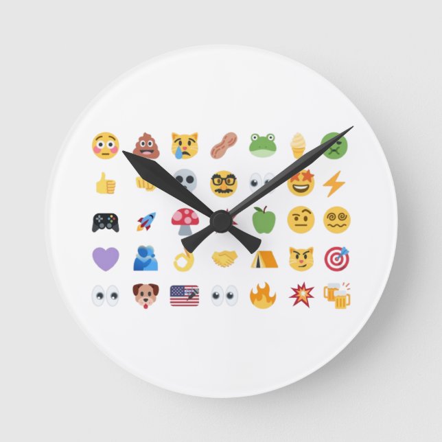 Reloj Redondo Mediano Roaring Kitty 35 Emoji Timeline GME MOASS DFV meme (Anverso)