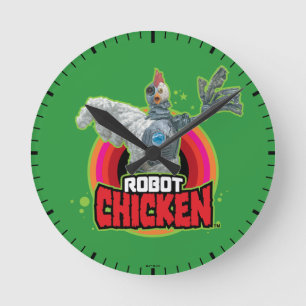 Reloj Redondo Mediano Robot Chicken Character Logo