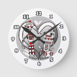 Reloj Redondo Mediano robots enamorados