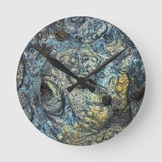 Reloj Redondo Mediano Roca de lava de volcán (Anverso)