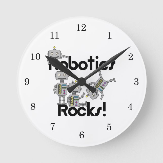 Reloj Redondo Mediano Rocas de la robótica (Anverso)