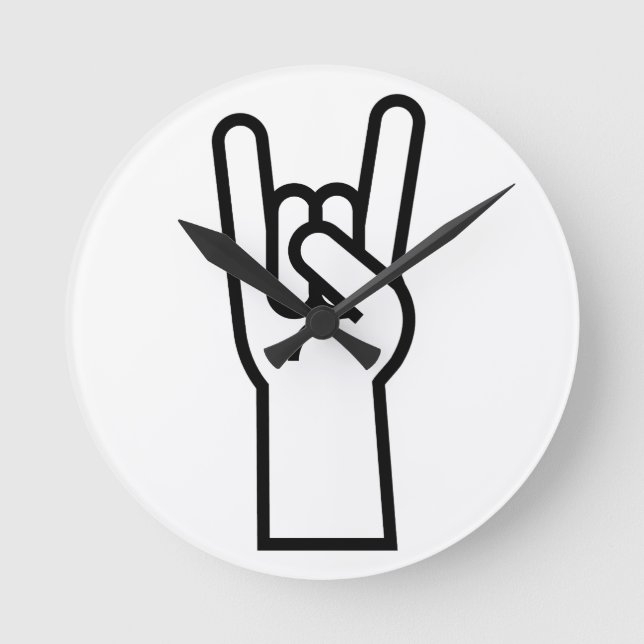 Reloj Redondo Mediano Rock and Roll Hand (Anverso)