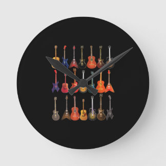 Reloj Redondo Mediano Rock De Guitarra Y Roll Instrumentos Musicales Reg