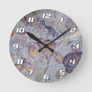 Reloj Redondo Mediano Rock Iron Ore Stone con números