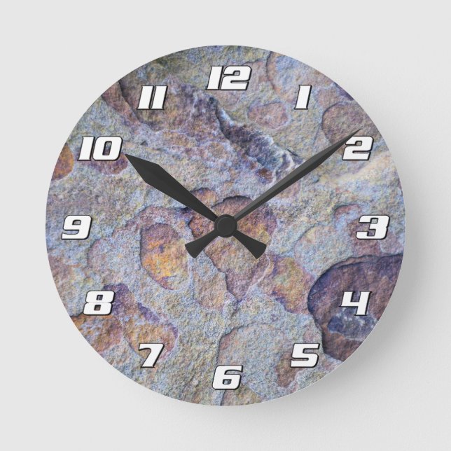 Reloj Redondo Mediano Rock Iron Ore Stone con números (Anverso)