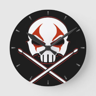 Reloj Redondo Mediano Rock & Roll Clock Heavy Metal Drummer Wall Clock