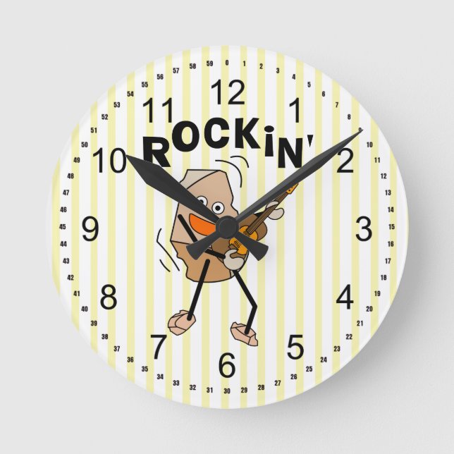 Reloj Redondo Mediano Rockin Guitar (Anverso)