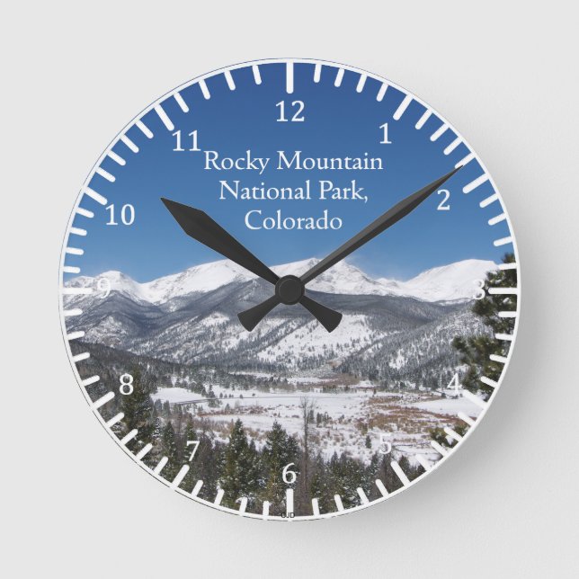 Reloj Redondo Mediano Rocky Mountain National Park, Colorado clock (Anverso)