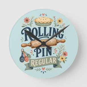 Reloj Redondo Mediano Rodillo de Amasar Regular Cottage Baker