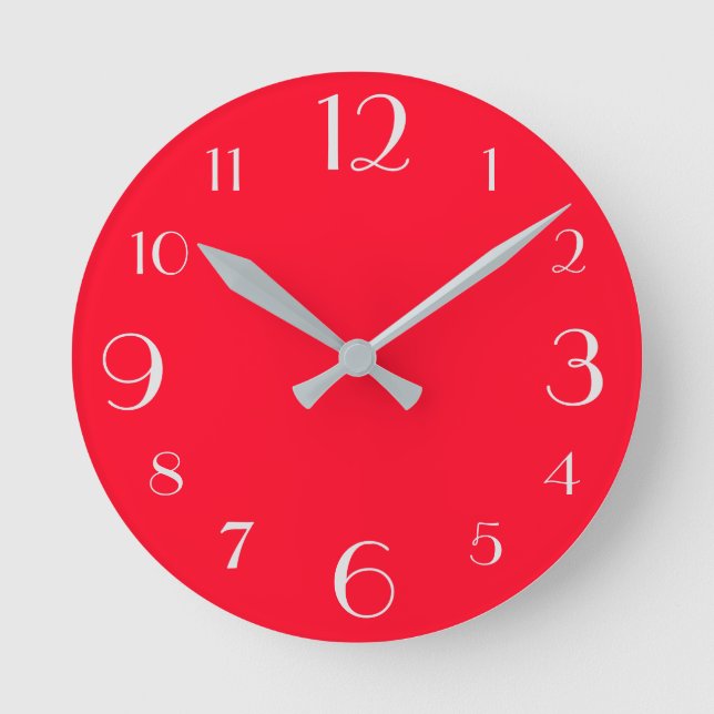 Reloj Redondo Mediano Rojo (Anverso)