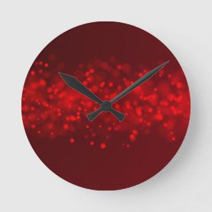 Reloj Redondo Mediano Rojo bokeh