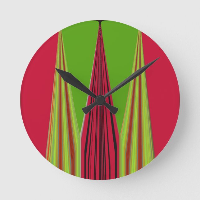 RELOJ REDONDO MEDIANO ROJO ORO VERDE (Anverso)