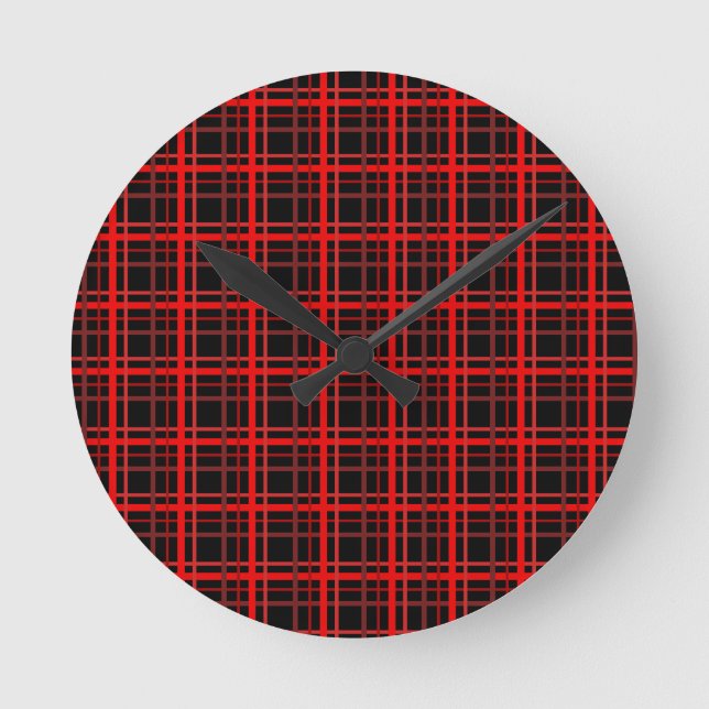 Reloj Redondo Mediano Rojo y negro (Anverso)
