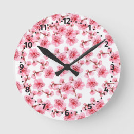 Reloj Redondo Mediano Romantic pink Cherry blosson