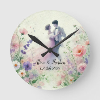 Reloj Redondo Mediano Romantic Wedding pastell Nr.1