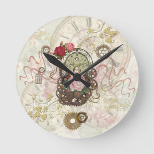 Reloj Redondo Mediano Romántico Steampunk