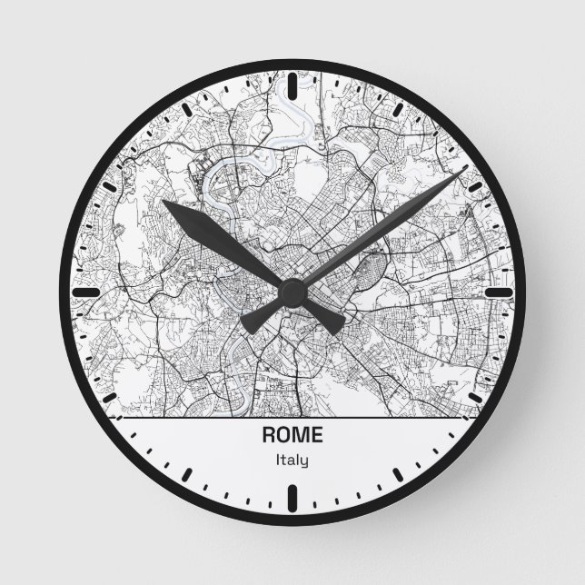 Reloj Redondo Mediano Rome Clock City Line Art (Anverso)