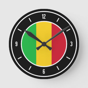 Reloj Redondo Mediano Ronda elegante de Bandera de Mali