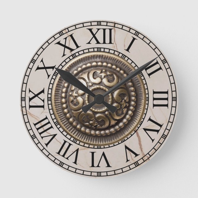 Reloj Redondo Mediano Ronde klok Roman shield on marble (Anverso)