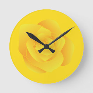 Reloj Redondo Mediano Rosa Amarilla