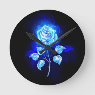 Reloj Redondo Mediano Rosa Azul Ardiendo