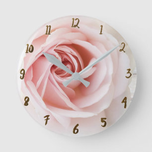 Reloj Redondo Mediano Rosa Blanca Madera Rosa Flor Shabby Chic Casa de C