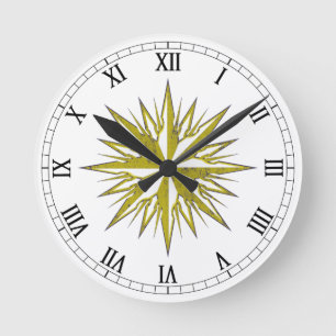 Reloj Redondo Mediano Rosa de compás