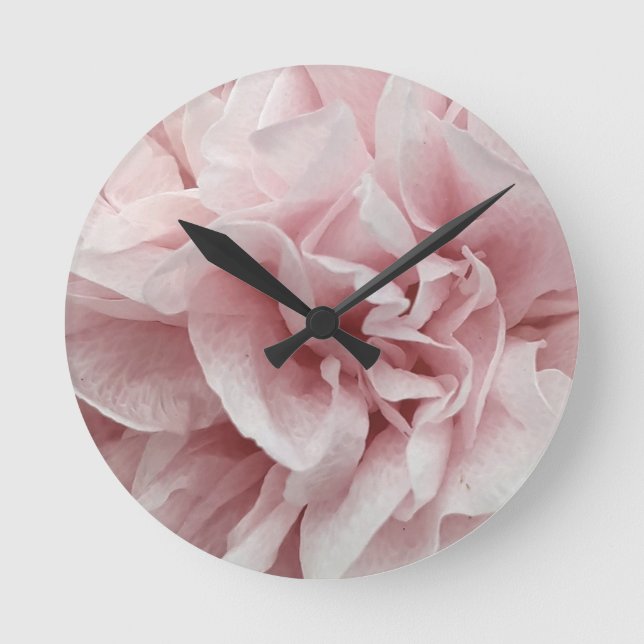 Reloj Redondo Mediano Rosa de moda rosa sutil y adorable (Anverso)
