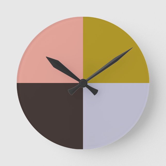 Reloj Redondo Mediano Rosa dorado chocolate lavanda (Anverso)