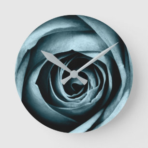 Reloj Redondo Mediano Rosa en azul Verde azulado