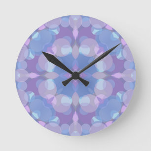 Reloj Redondo Mediano Rosa en colores pastel y #2 azul