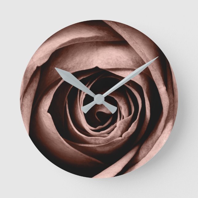 Reloj Redondo Mediano Rosa en Sepia (Anverso)